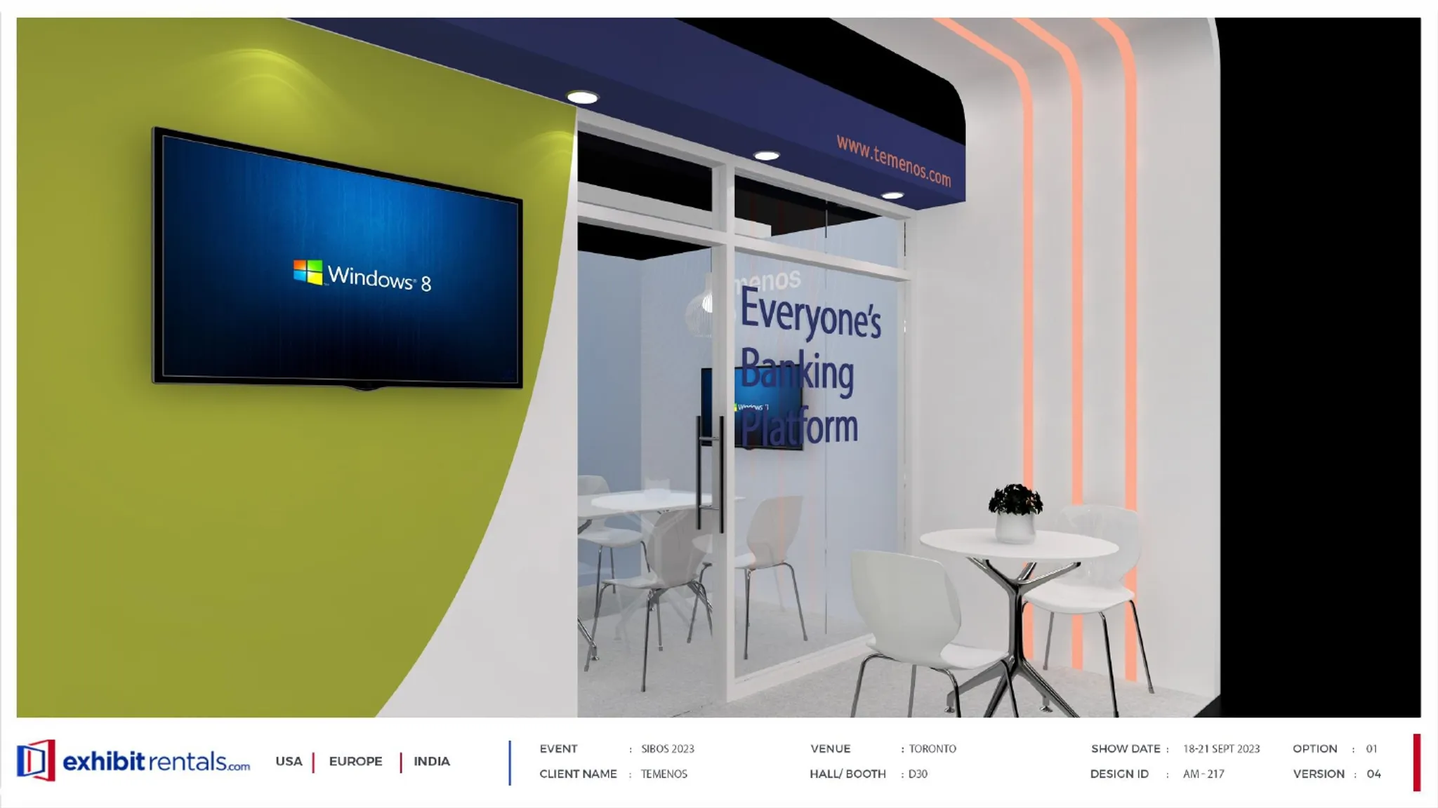 20x20 Peninsula booth design by Exhibit-Rentals